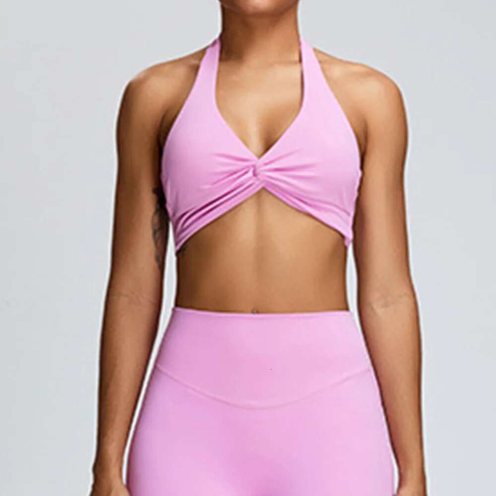 Sports Sexy Women Halter Top High Support Push-Up Open Back Wear Fiess Bras Yoga Workout Underwear Backless Bra Kl-My