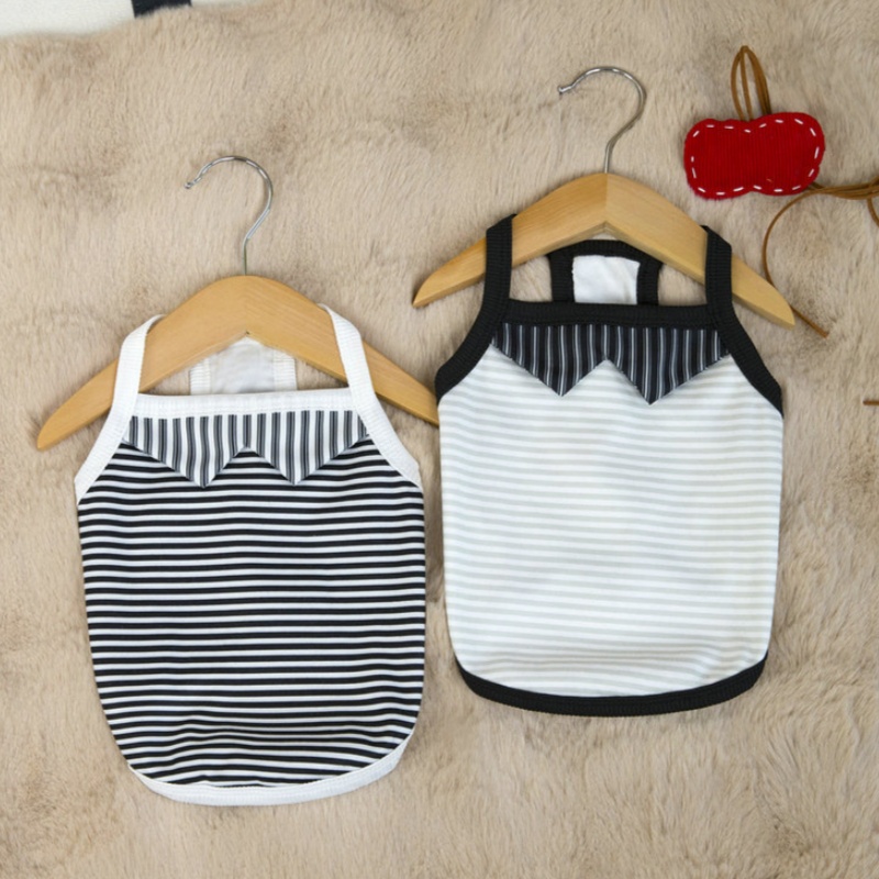 Fashion Pet Dog Suspender Vest Spring Thin Dog Clothes Cute Striped Puppy Shirt New Cat Vest Pet Apparel Bichon Frise Costumes