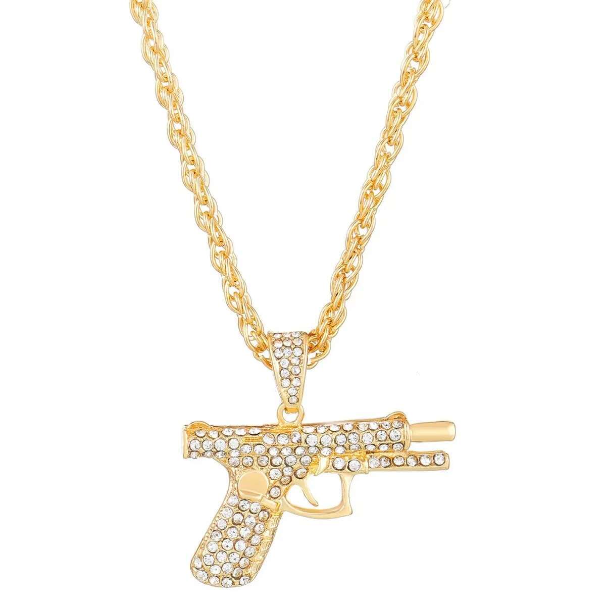 Bg Pistol Pendant Subhine Gun Necklace Men Personality Hip Hop Rock Punk Cool Street Party Jewelry Gift
