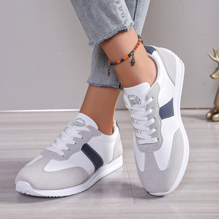 Large size white women's shoes 2025 Spring and Autumn new casual versatile sports running shoes designer flat shoes trendy casual shoes
