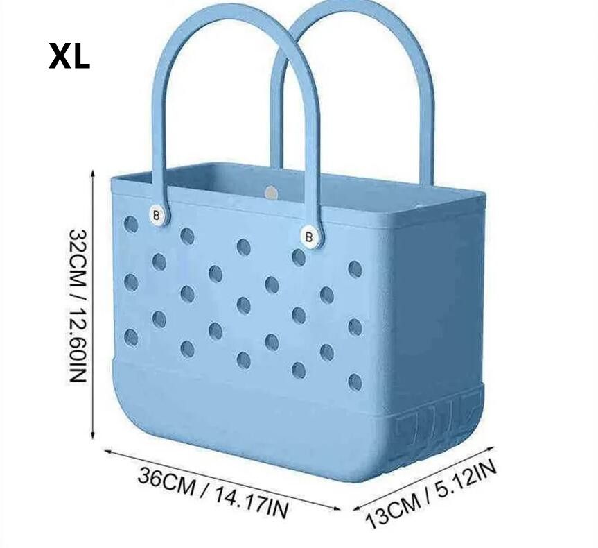 US STOCK Designer Summer Beach Bags XL Bogs Waterproof Woman Eva Tote Large Shopping Basket Washable Silicone Bogs Purse Eco Jelly Candy Lady Handbags