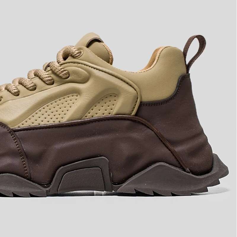 Fashion Clunky Sneaker For Men Design leather Mixed color Platform Men's Running shoes casual sneaker Large size 46