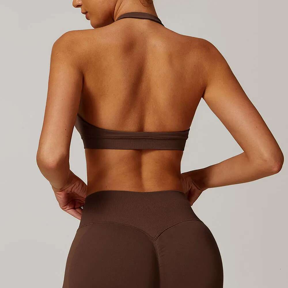 Hanging Women Neck Sports Breathable Shock Proof Workout Fiess Push Up Top Yoga Running Active Sportswear Bra Kl-My