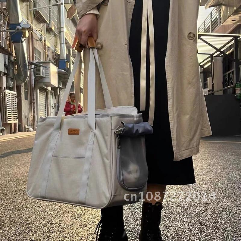 Pet Shoulder Mesh Transport For Cats Canvas Carrier Dog Portable Bag Dog Cloth Creative Backpack Bag Breathable Outdoor Handbag