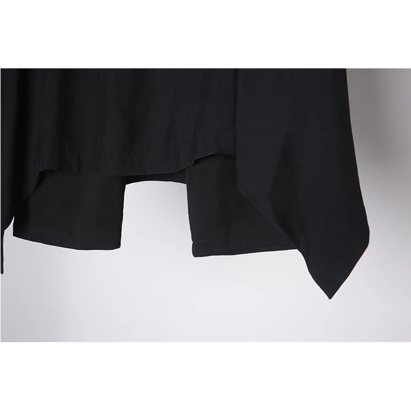 Dark n vertical stitching zipper personality loose shorts in the original culottes and style ro 250304