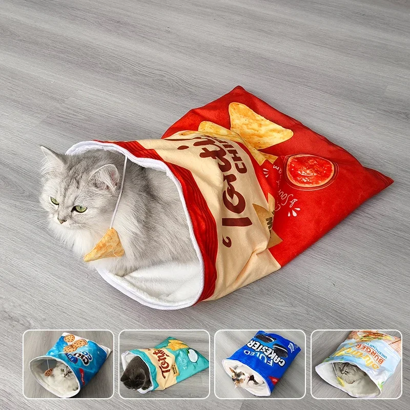 Pattern Designs Cat Tunnel Toy, Collapsible Interactive Cat Drill Bag Pet Toy With Plush Ball, Cat Tunnel Bag