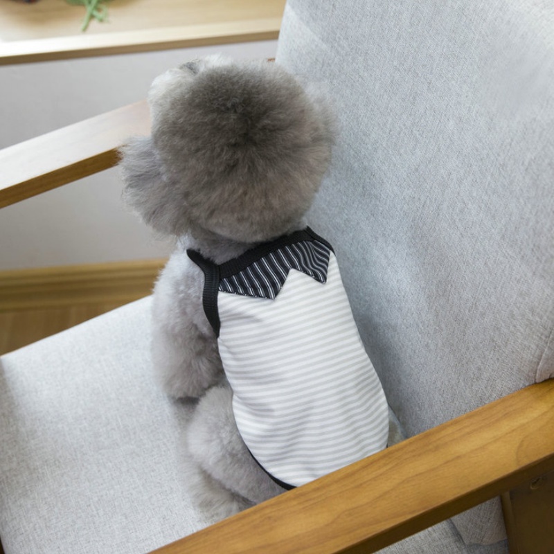 Fashion Pet Dog Suspender Vest Spring Thin Dog Clothes Cute Striped Puppy Shirt New Cat Vest Pet Apparel Bichon Frise Costumes
