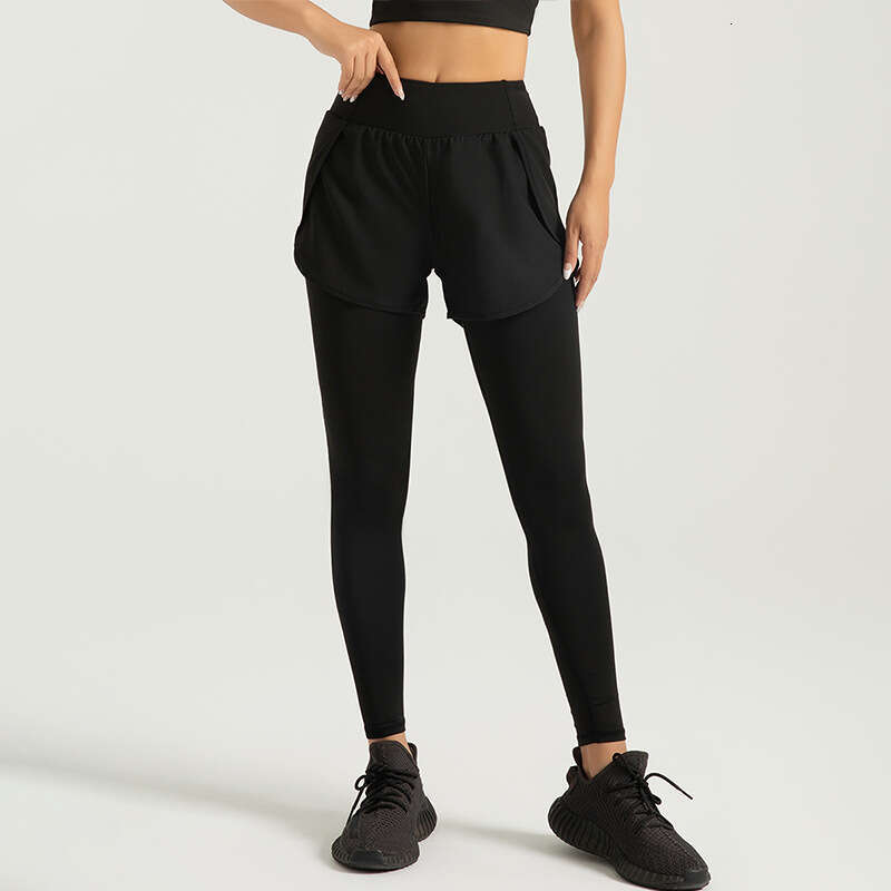 Special Zone Fake Two Pocket Yoga Pants With High Waist And Hip Lift Running Fitness Sports Tights KLMY