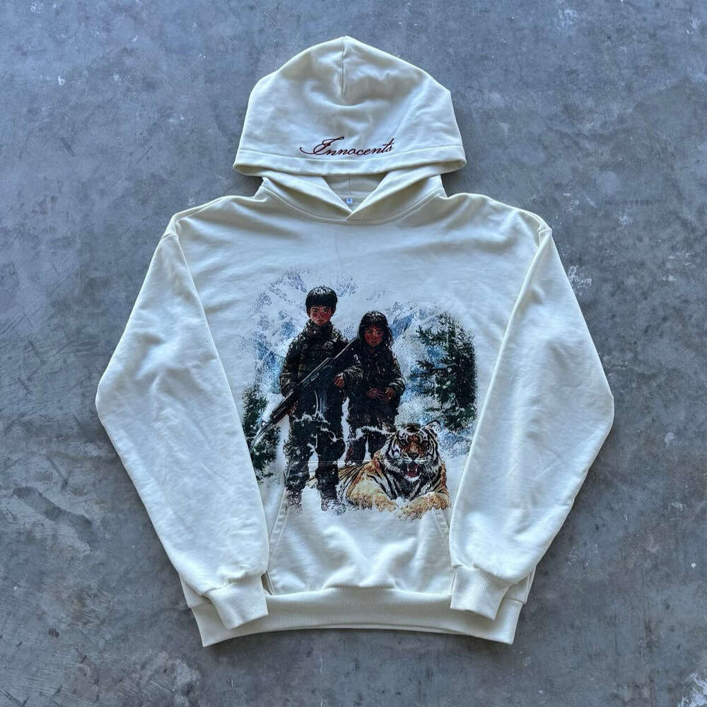 International Station Street Soldiers Casual Versatile Letter Embroidered Spring Printed Hoodie