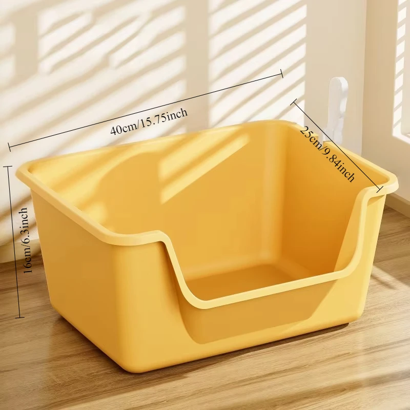 Semi-closed Cat Litter Box Large Capacity Plastic Anti-Splash Cats Toilet Bedpan Big Mac Oversized Cat Tray Bedpan Pet Supplies