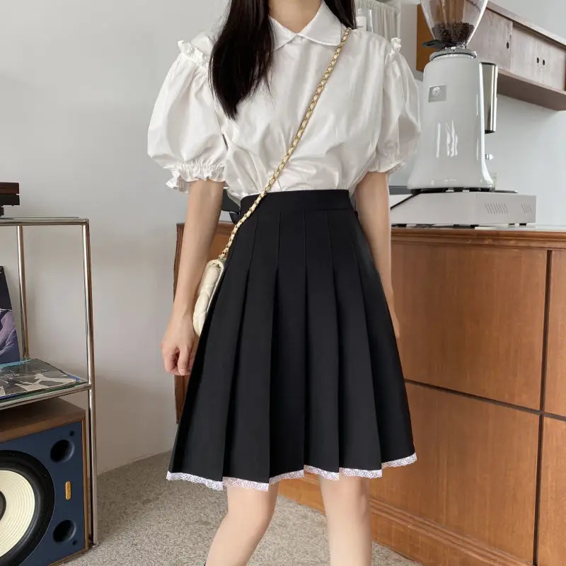 Skirts Pleasated Women High Waist Summer Knee Length Preparatory Style Harajuku Y2k Selling Street School Role Playing Casual Women Faldas 250228