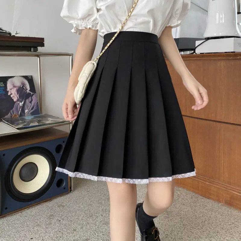 Skirts Pleasated Women High Waist Summer Knee Length Preparatory Style Harajuku Y2k Selling Street School Role Playing Casual Women Faldas 250228