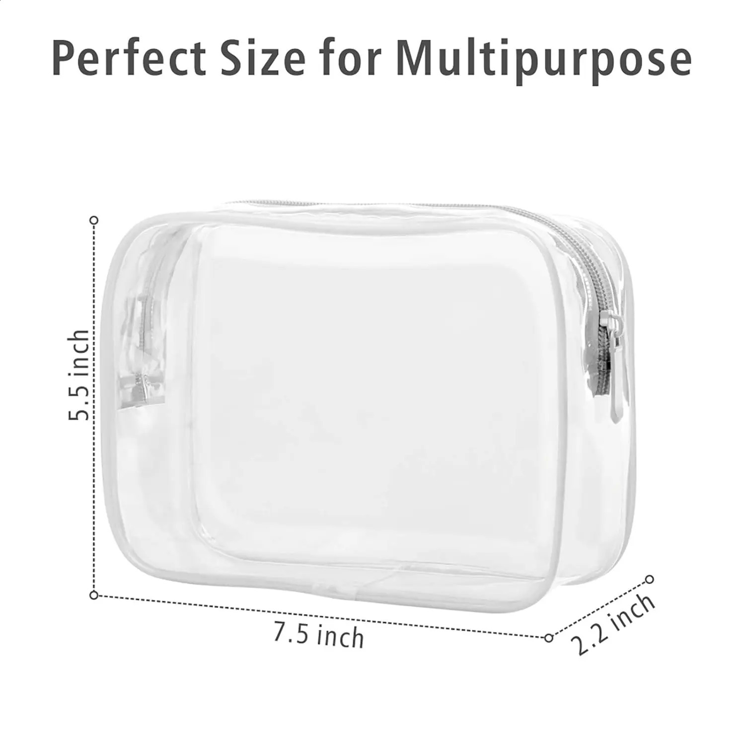 Ship from US 3 Pack TSA Approved Toiletry Bag Quart Size Travel Makeup Cosmetic for Women Men Carry on Airport Airline Compliant 250305FBB