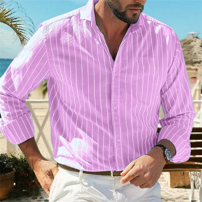 2024 mens long sleeved shirt Hawaiian loose single row spring XS6XL fashionable casual 250227Z