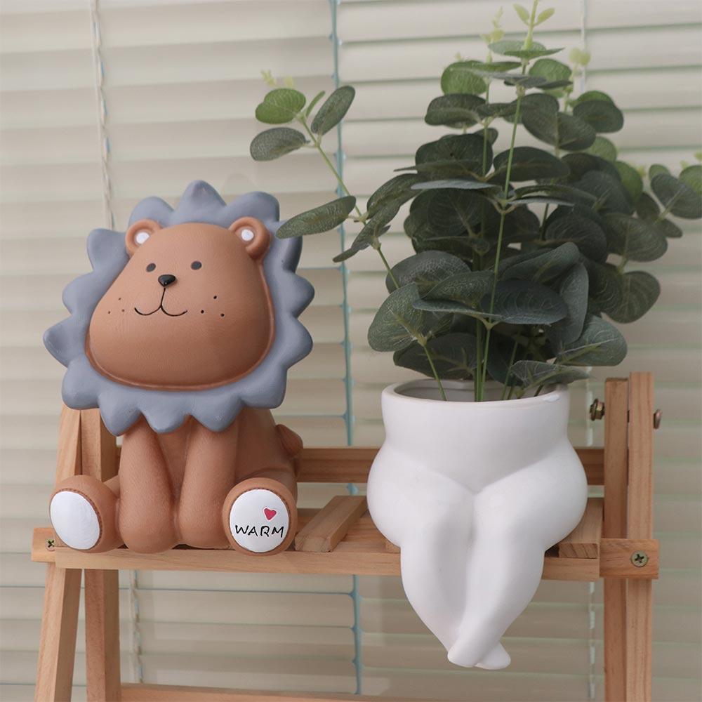 Creative Funny Lion Piggy Bank Cute Cartoon Animal Coins Storage Box Resistant Fall Large Capacity Money Box