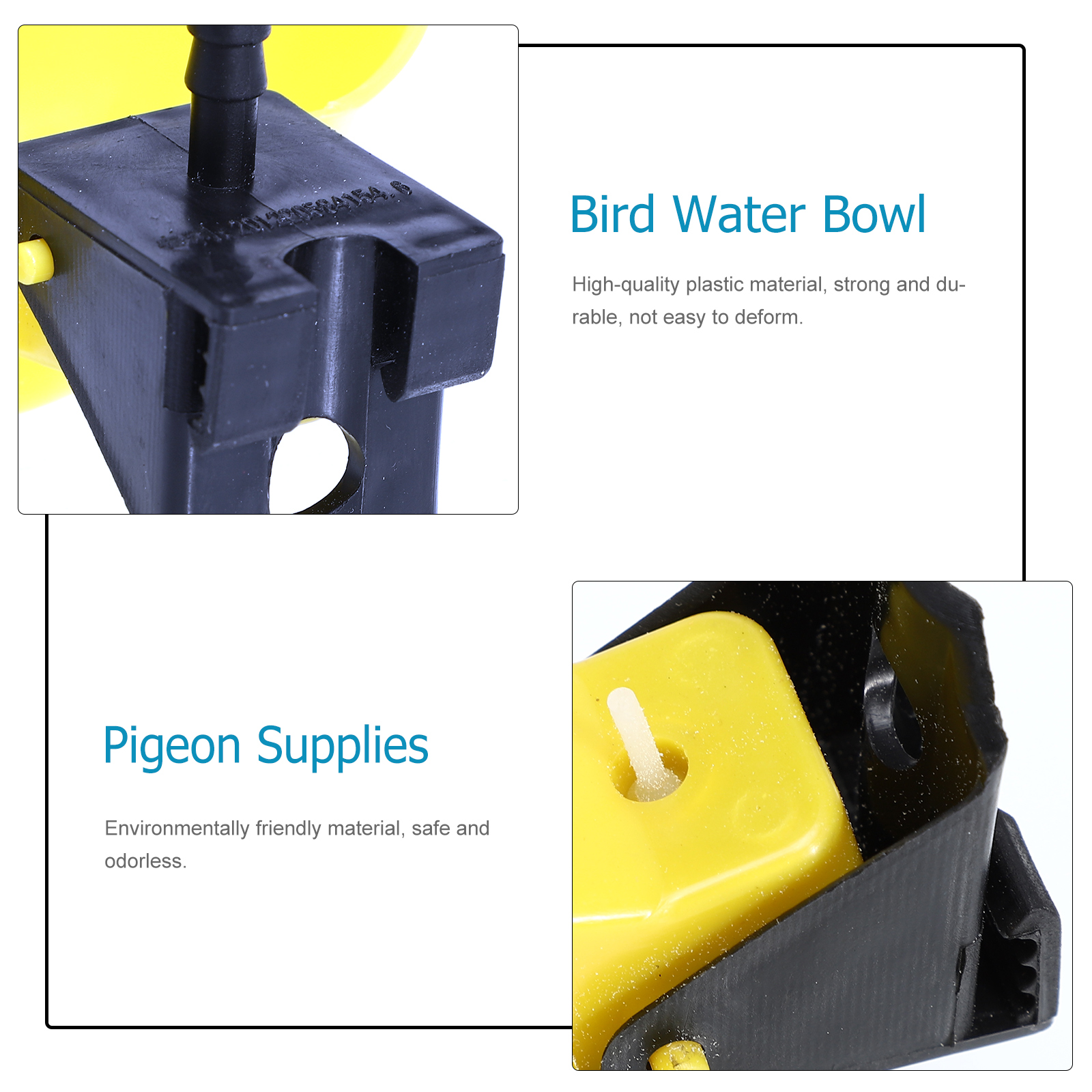 10 Pcs Bird Feeder Pigeon Chicken Drinking Fountain Supplies Self Drinker Water Bowl Accessories Feeders Yellow