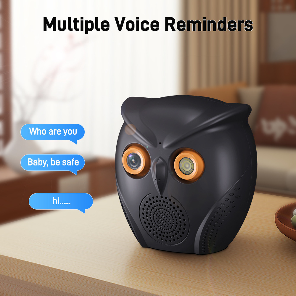 Owl-Shaped Smart Security Camera & Bluetooth Speaker | 1080P HD, Voice Alarm, Night Vision, WiFi Remote, Cloud/TF Storage (2 Colors)
