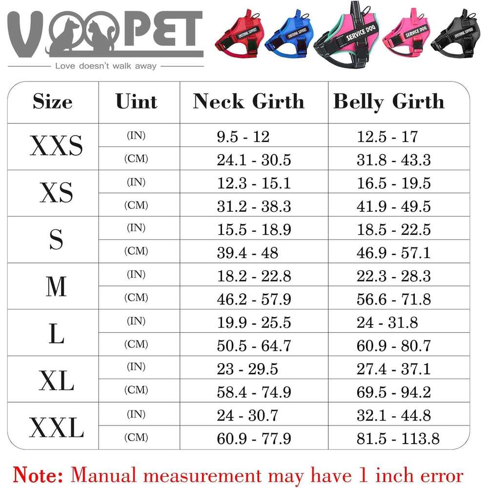 DHpet Service Emotional Support Pet Harness, Reflective Breathable & Adjustable No-Pull Dog Harness for all Sizes Dogs with 4 PCS Removeable Tags