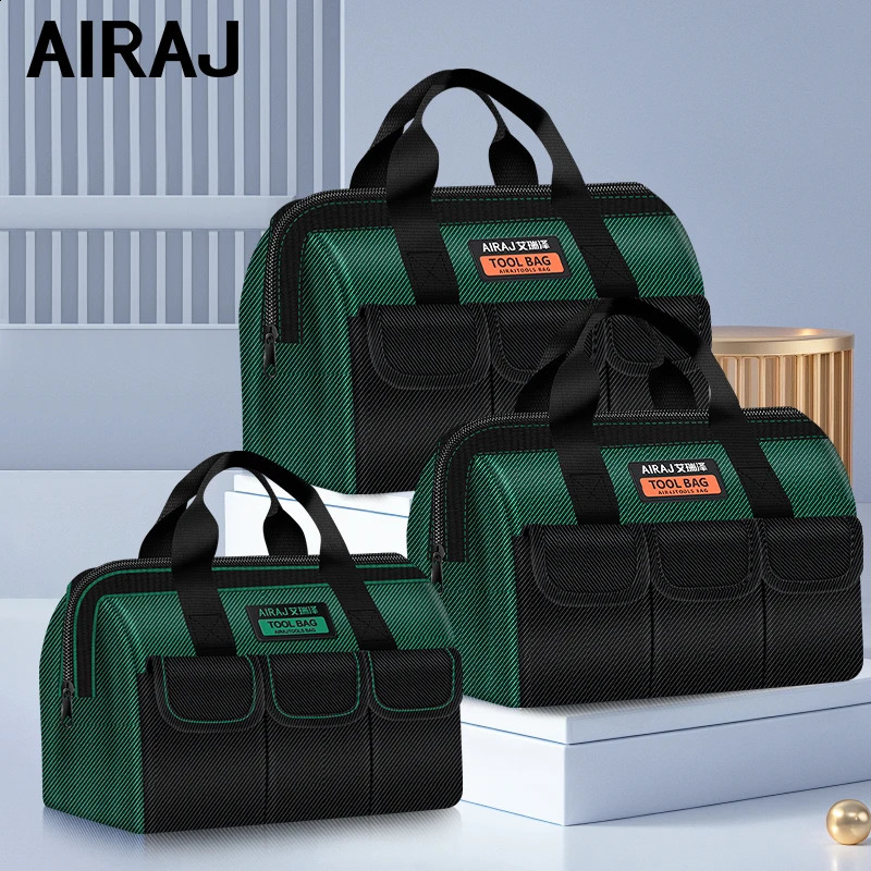 Ship from US AIRAJ 3 Pack Tool Bag with Waterproof Hard Bottom Wide Mouth Tote for Various ToolsElectrician Carpenter Mechanic 250305FBB