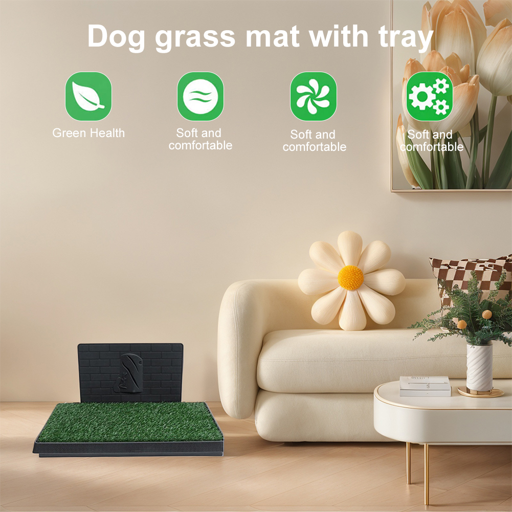 Training Pads with Pee Baffle Reusable Artificial Grass Patch Artificial Grass Training Pads Ideal for Small and Medium Dogs