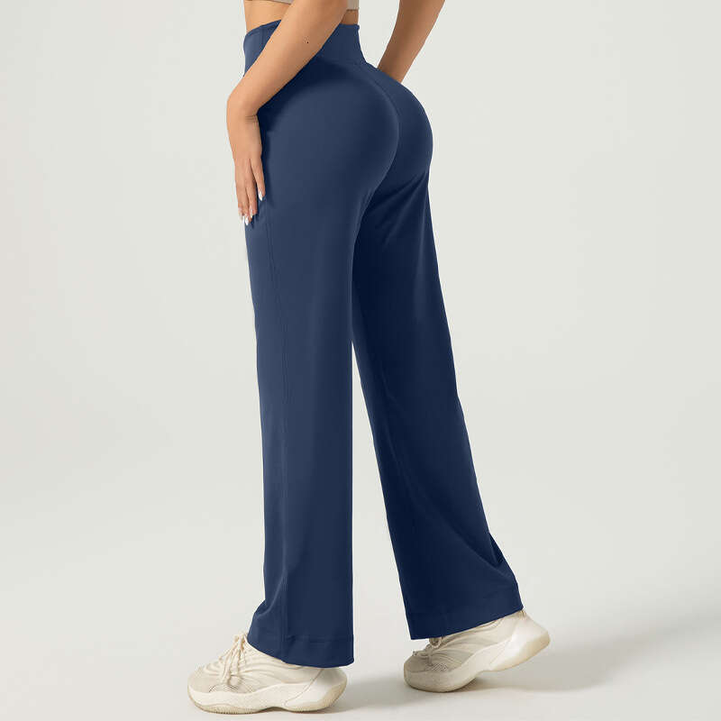 Zone Versatile Street Shooting Sports Drawstring Loose Nude Casual High Elastic Seamless Wide Leg Pants For Women KLMY