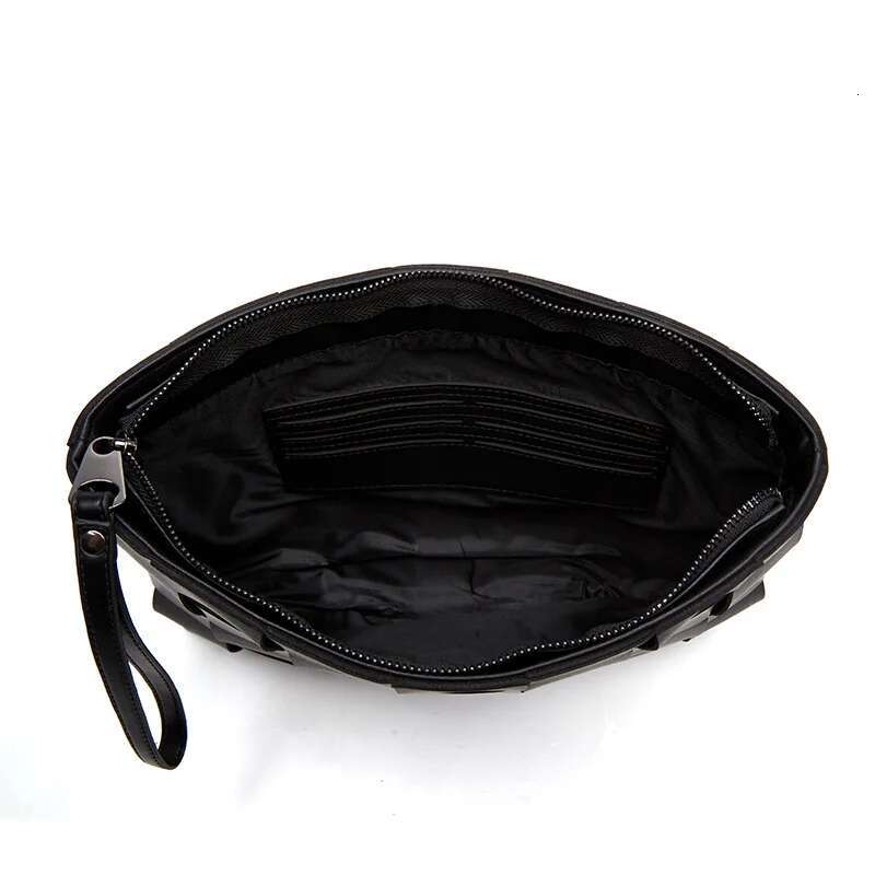 New Men Clutch Bag Microfiber Leather Women Woven Fashion Brand Simple Envelope Wallet Designer Large Capacity Zipper Purse