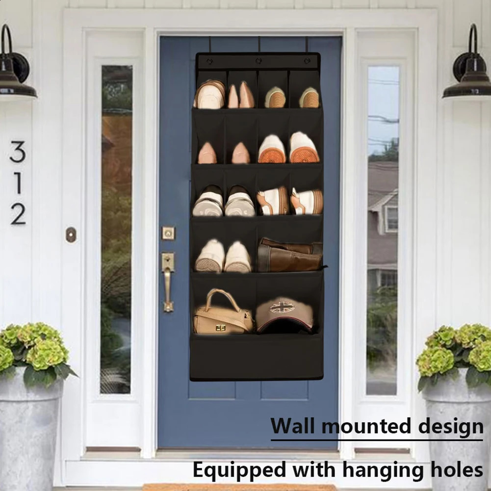 Ship from US Over the Door Shoe Organizer Holders 12 pairs large pocket shoe rack hanging with 250305FBB