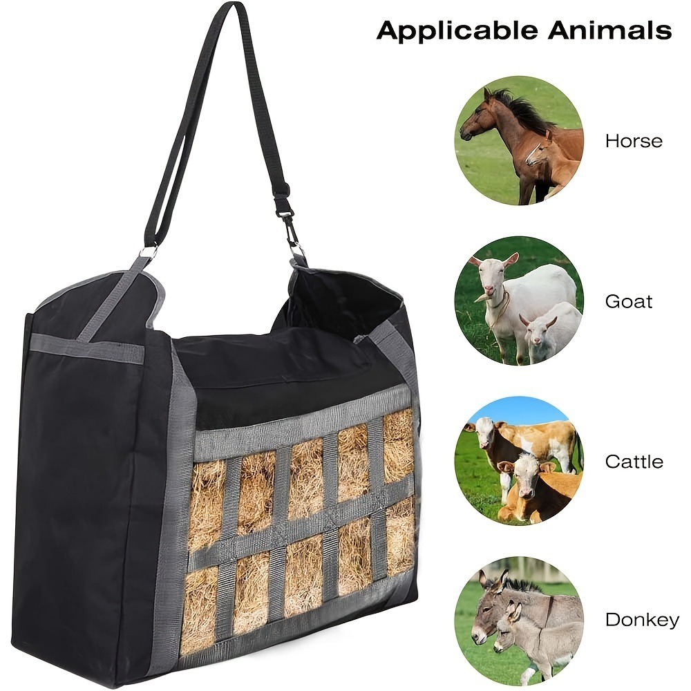 Pet Supplies Hangable Horse Feed Bags Oxford Fabric Convenient Hay Bags Large Capacity Portable Hay Net Donkey