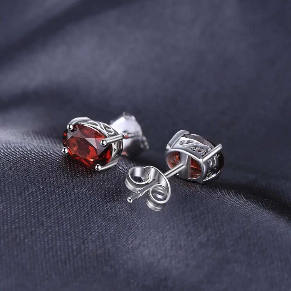 JewelryPalace Natural Garnet Amethyst Citrine Peridot Blue Topaz Sterg Sier Stud Earrings for Women Gemstone Jewelry