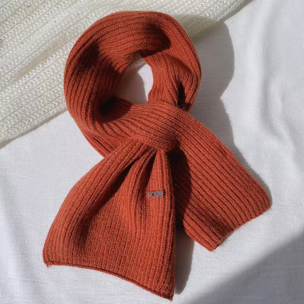 K044 New wool blended solid color high-end crossover lazy scarf versatile women's autumn and winter warm outer scarf