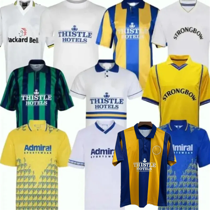 HASSELBAINK LEEDS Retro Soccer Jerseys United 1972 78 89 90 91 92 93 95 96 97 98 99 00 01 02 03 Classic Football shirt SMITH KEWELL HOPKIN BATTY MILNER Vintage uniform