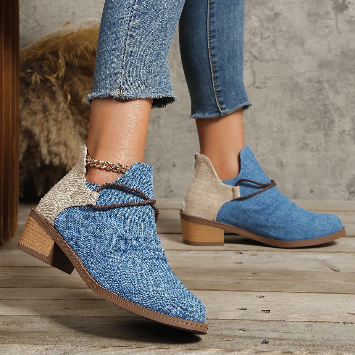New Style with 2025 Fashion Slope Women's Single Cloth Shoes, Large Size, Color blocked, Autumn/Winter ddmykukumalu
