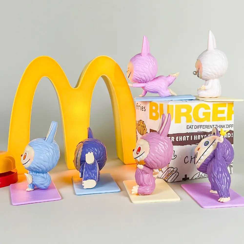 Labubu - Lazy Yoga Blind Box Mysterious Surprise Character Linda PVC Model Series Divination DollDecorative Toys Real GiftsT250305