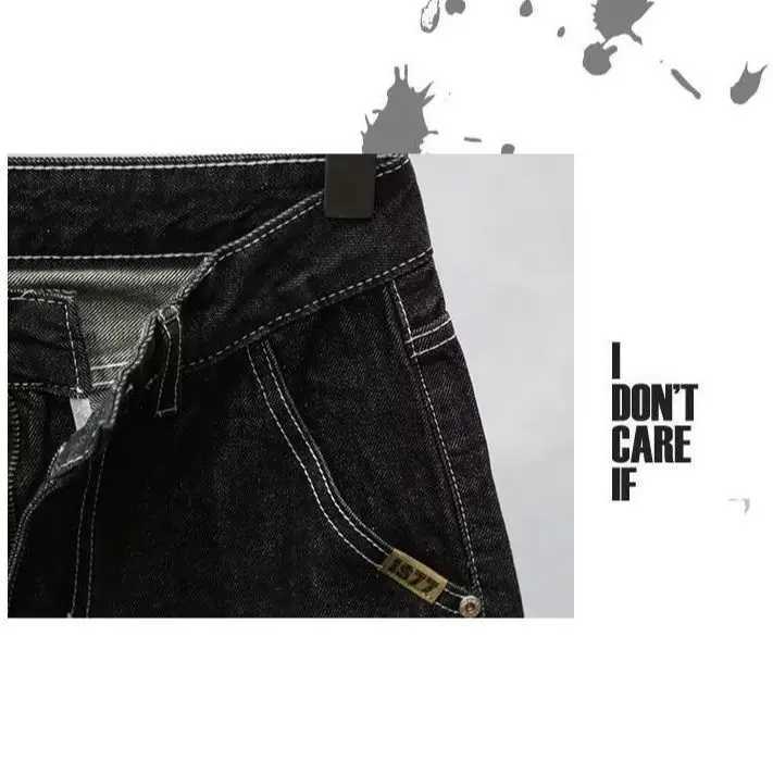 Summer Mens Elastic Slim Fit Denim Shorts Y2K New Harajuku Black Blue Cargo Jeans ShortsT250305