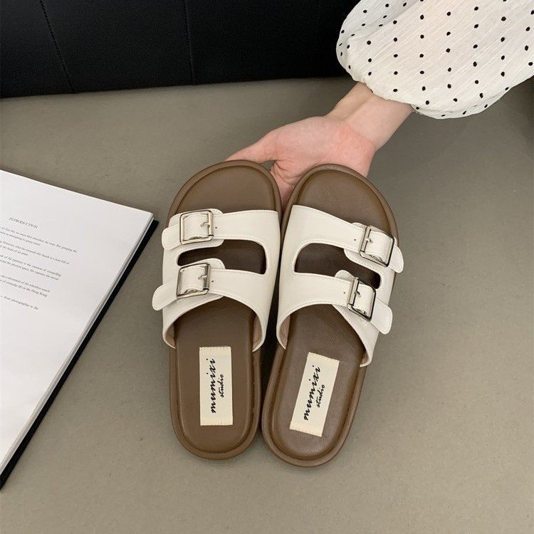 Free Shipping 2025 new slides designer Slippers for womans flat sandals fashion black slipper outdoor Indoor buckle women shoes