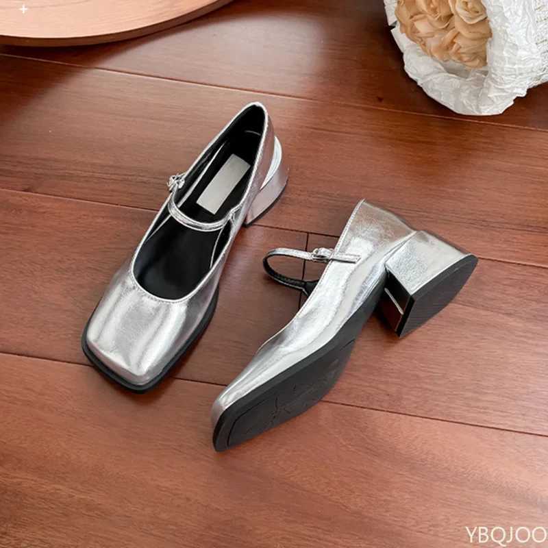 Spring Temperament New Wens High H Mary Jane Shoes French Elegance with H Wens Single Shoes Daily Solid Color Y250304