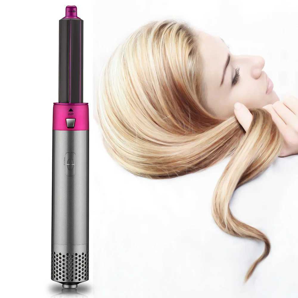 Electric Hair Dryer Blow Dryer Comb Rotating Hot Air Brush 5 In 1 Hairdryer Hair Blower Brush Hair Curler Curling Iron StylerXJ250305