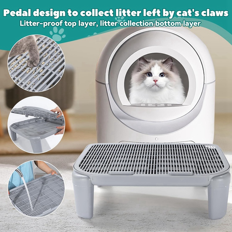 Adjustable Cat Ramp For Litter Box Elevated Cat Litter Ramp For Cat Litter Boxes Double Layered Litter Trapper