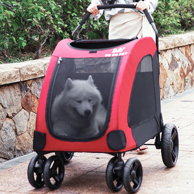 Dog Strolle Cart Large Space Load-bearing 70KG Pet Travel Lightweight Llightweight Folding Stroller for Pet Dog Pull