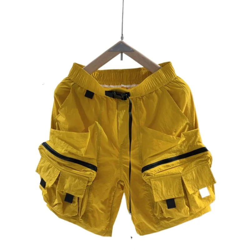 Summer Multi-pocket Cargo Shorts Men Trendy Outdoor Functional Quick-drying Straight Pants Versatile Loose Five-quarter Pants 250304