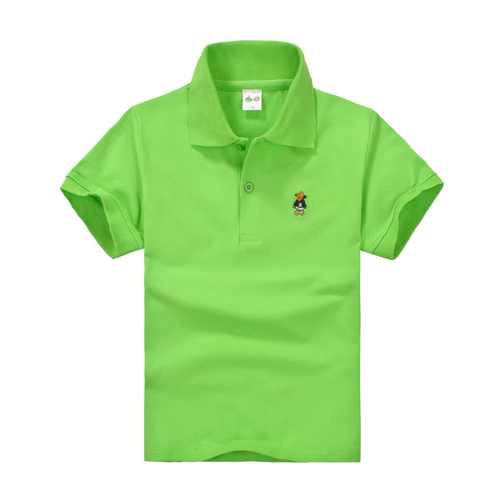 Summer Teenager POLO Shirts 3-14Yrs Children T-shirt For Girls Short-Sleeve Baby Tops Boys Tee Shirts Solid Color Kids OuterwearT250305