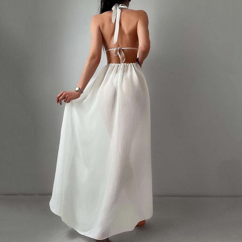 Summer 2024 Dress Solid Bikini Cover Up Swimwear Women Robe De Plage Beach Wear Cardigan Bathing Suit Km-Ly