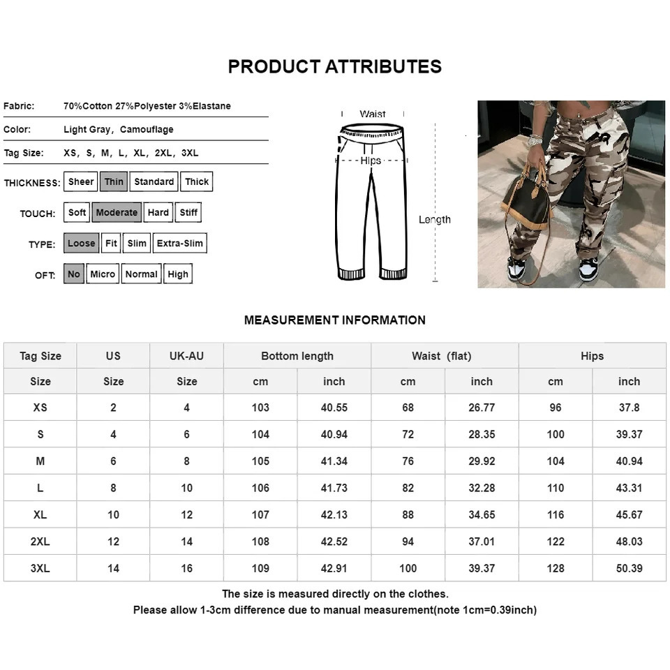 Women Vintage Pants High Waist Casual Y2K Camouflage Trousers Cargo Long Pant Female Camo Pants XS S M L XL 250304
