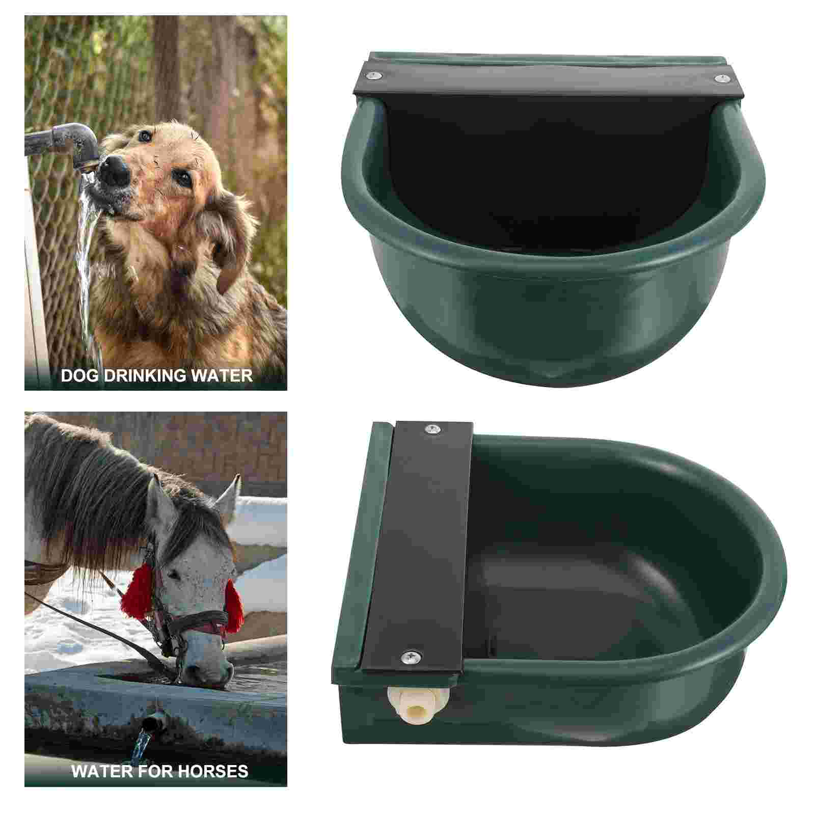 Horse and Cattle Drinker Water Bowl Automatic Dispenser Plastic Cap Feeder Goat Waterer Large Capacity