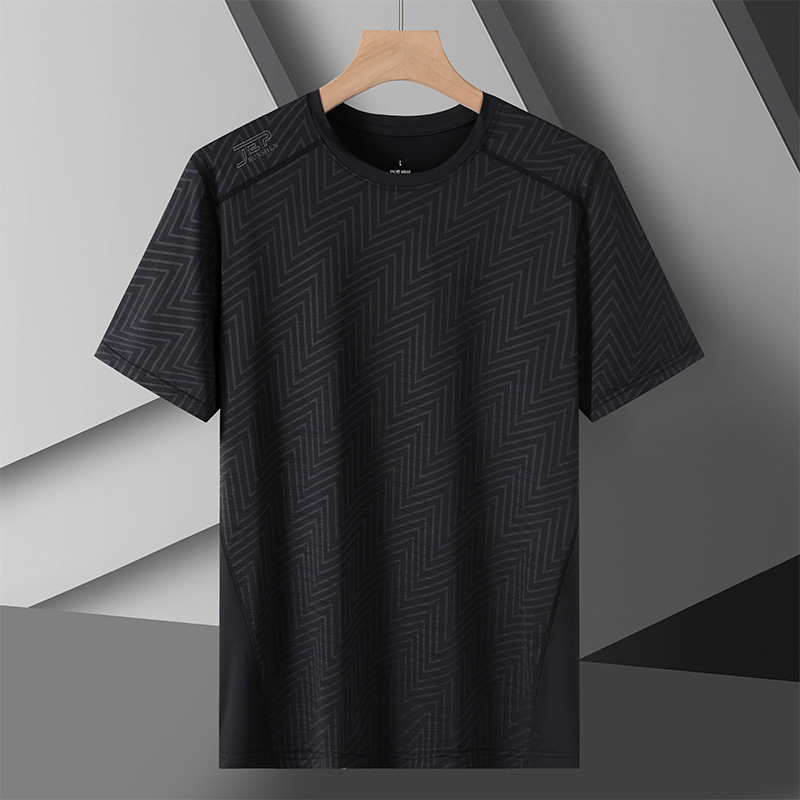 Ice silk quick drying men's spring and summer loose sports short top, fitness running half sleeved elastic breathable T-shirt for women tracksuit