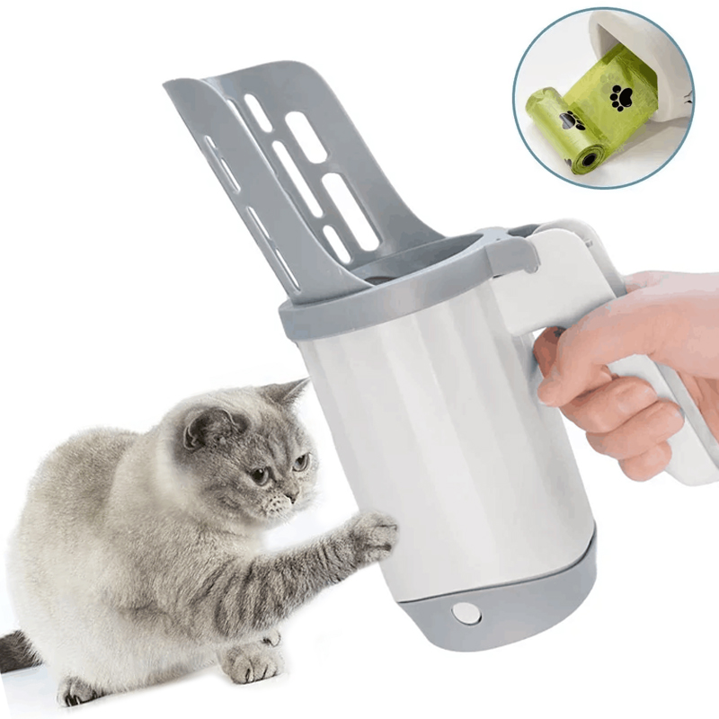 New Cat Litter Shovel Scoop with Refill Bag For Pet Filter Clean Toilet Garbage Picker Cat Supplies Cat Litter Box Self Cleaning