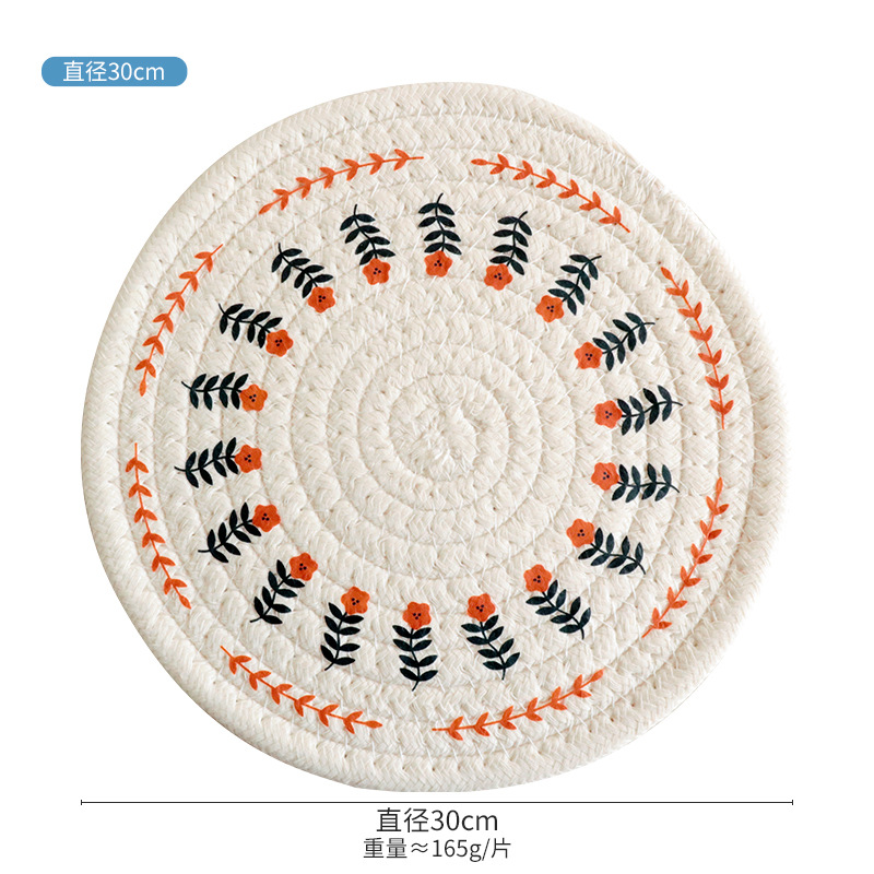 2026 Woven Insulation Table Plate Cup Round Tablecloth Pot Mat Bowl Mat B01
