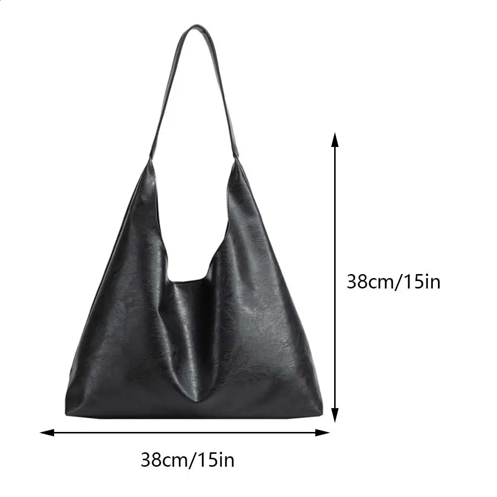 Ship from US Womens Black Roomy Hobos Handbag Serviceable Pu Leather Large Female Shoulder Bag Ladies Casual Shopper Crossbody Bags 250304FBB