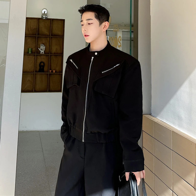 LUZHEN Niche 2025 Trendy Zipper Pockets Splicing n Casual Jacket Mens High Quality Original Stylish Outerwear LZ7925 250304