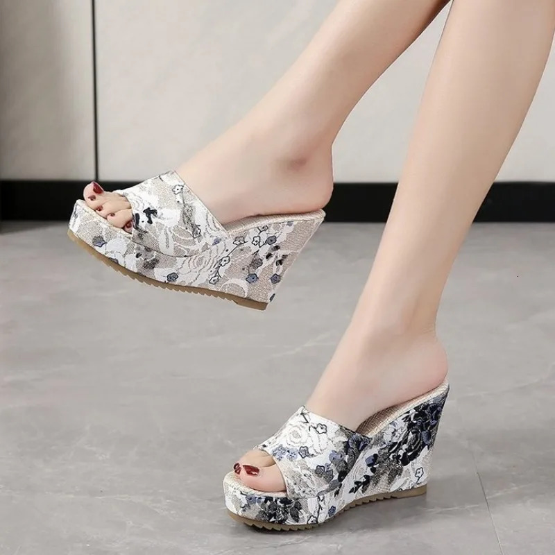 Plus Size 35-42 Shoes for Women Fashion Summer Casual Flip Flops Peep Toe Platform Wedges Slippers Non-slip Sandals The Woman 250228